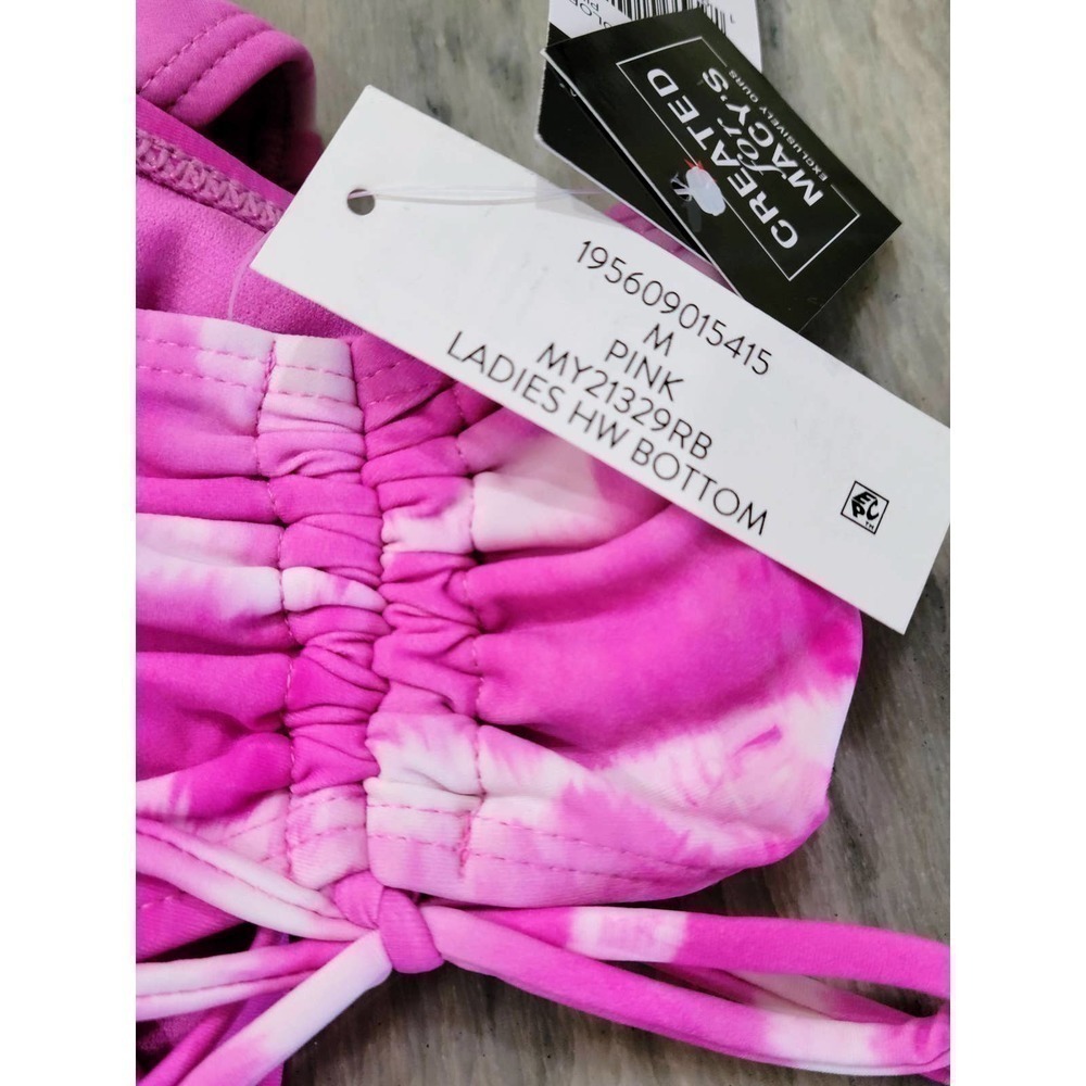 California Waves Pink Tie Dye High Waisted Bottom Medium NWT - Picture 4 of 7